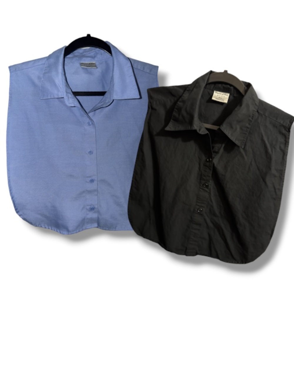 Preston & York Women’s Black & Blue Button-Front Collared Dickey Dickies Bundle
